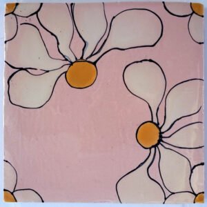 Rose Rudbeckia Corner Tile