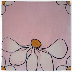 Rudbeckia Edge Rose hand made tile
