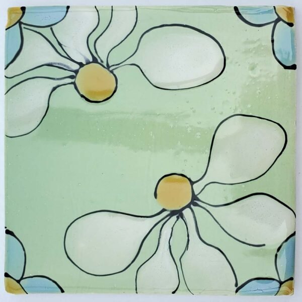 Gooseberry Rudbeckia Opposites Tile 140 x 140mm
