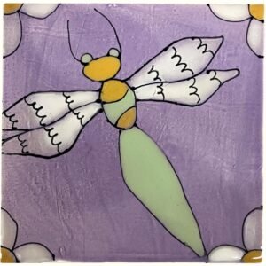 Lilac Damsel Fly Tile 140 x 140mm