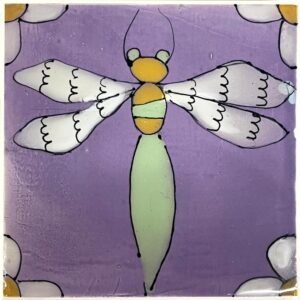Lilac Damsel Fly Vertical Tile 140 x 140mm